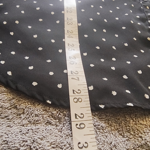 Abercrombie & Fitch Button-Up Sheer Tie-Sleeve Black w/White Dots Blouse XL - Picture 10 of 11